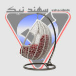 تاب آویز مکرومه سهند نیک با کوسن قرمز و پایه فلزی - تولید تبریز