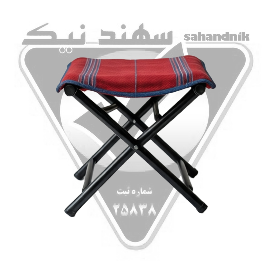 صندلی تاشو2 چهارپایه تاشو کمپینگ سهند نیک بدون پشتی پارچه راهراه رنگی - تولید تبریز